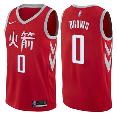 Nike Houston Rockets #0 Sterling Brown Red NBA Swingman City Edition Jersey Men's